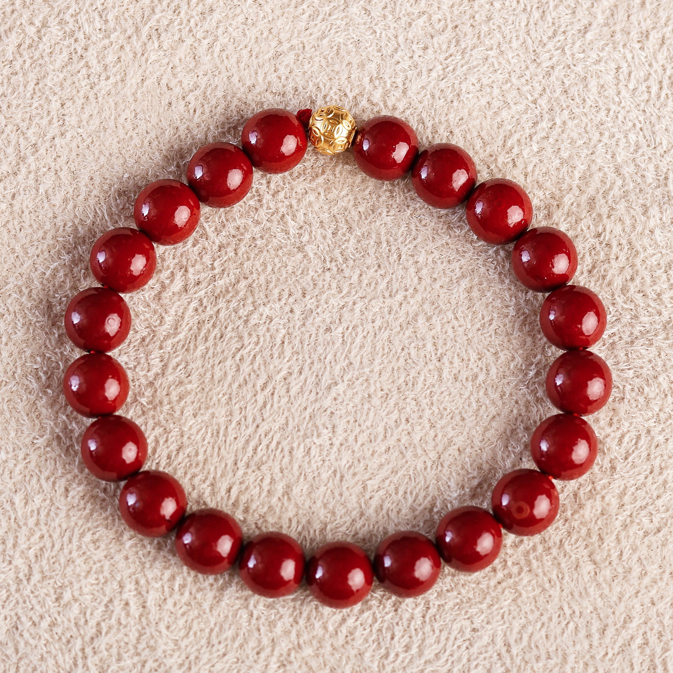 Fortune Ball Charm and Red Cinnabar Bracelet