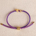Dragon Charm on Purple and Pink String Bracelet