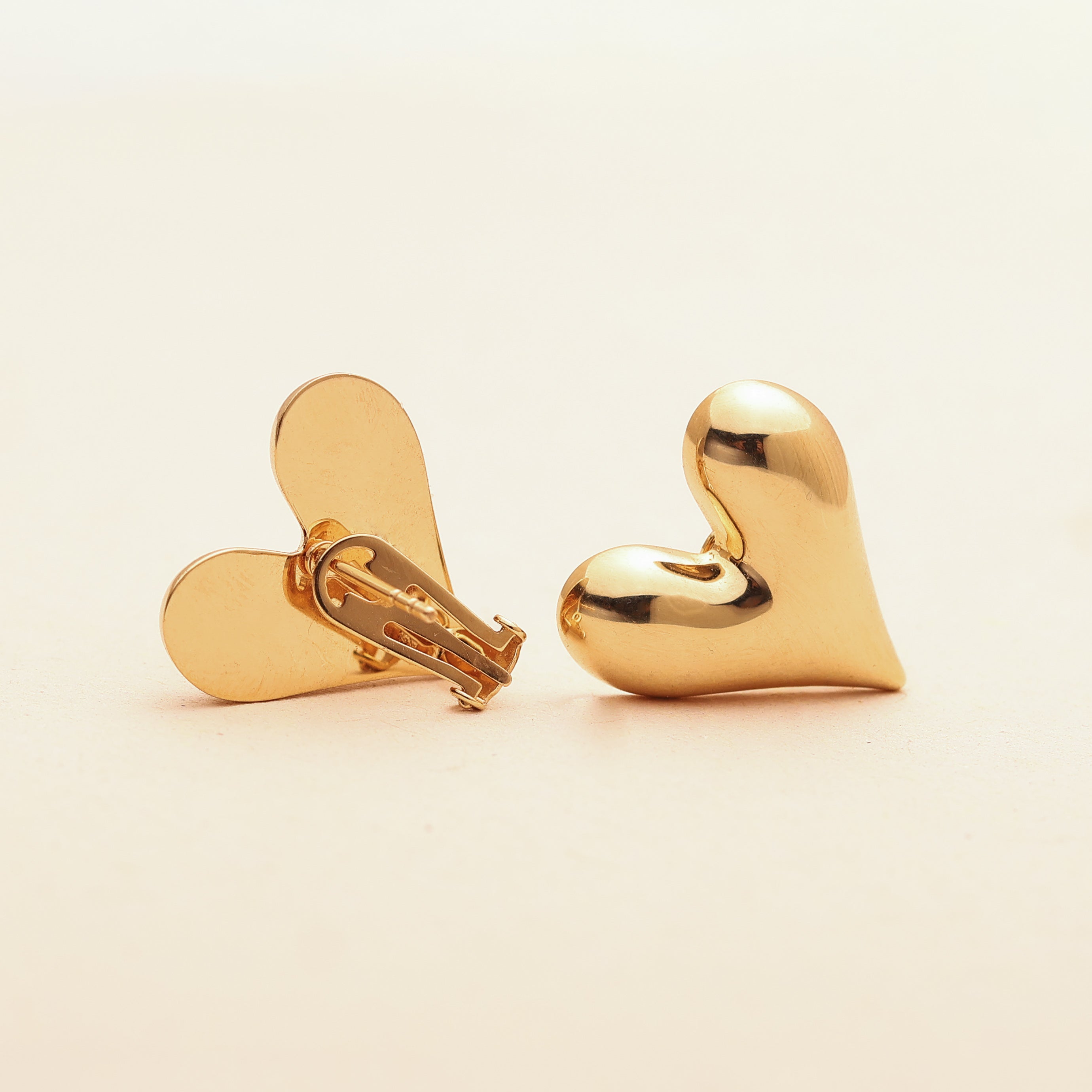 Pillow Heart Clip Earrings