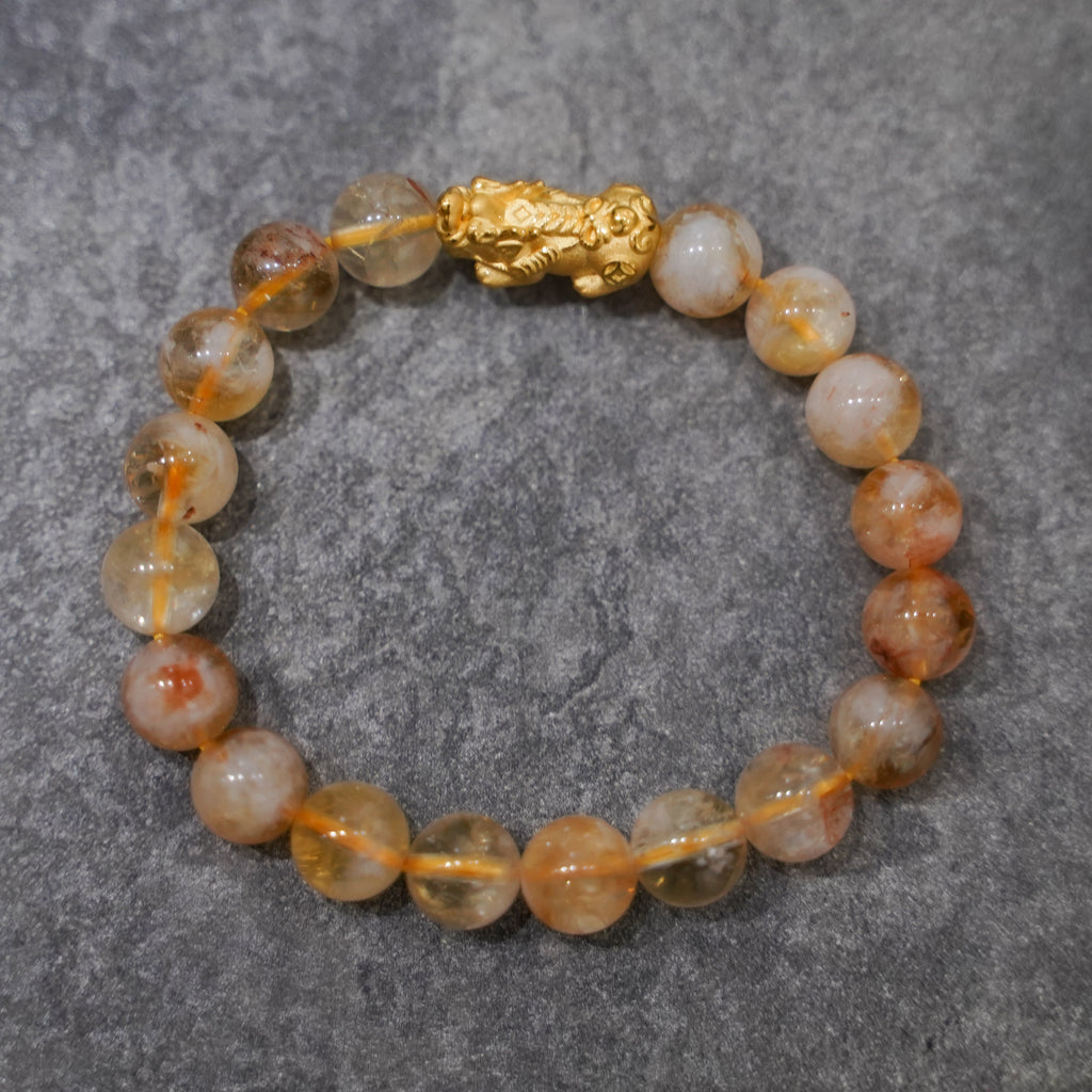 Pi Yao Charm and Yellow Citrine Bracelet