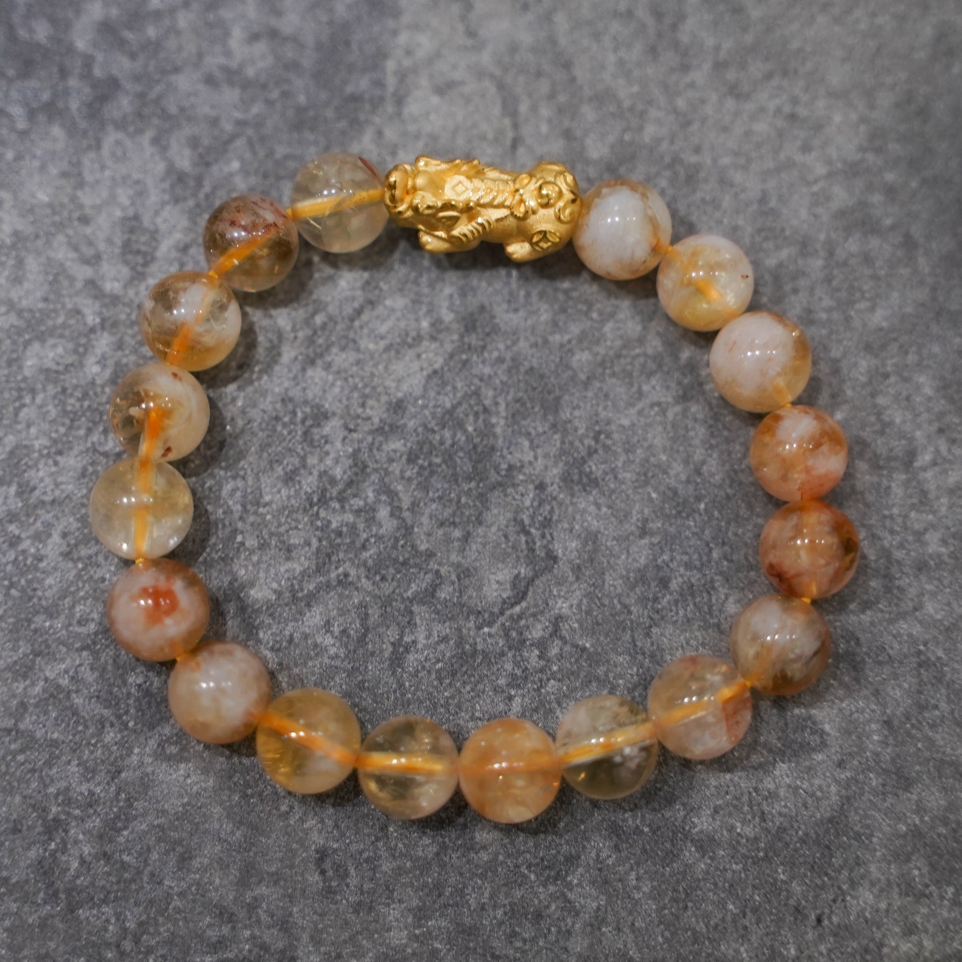 Pi Yao Charm and Yellow Citrine Bracelet