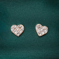 Princess-Cut Heart Diamond Stud Earrings