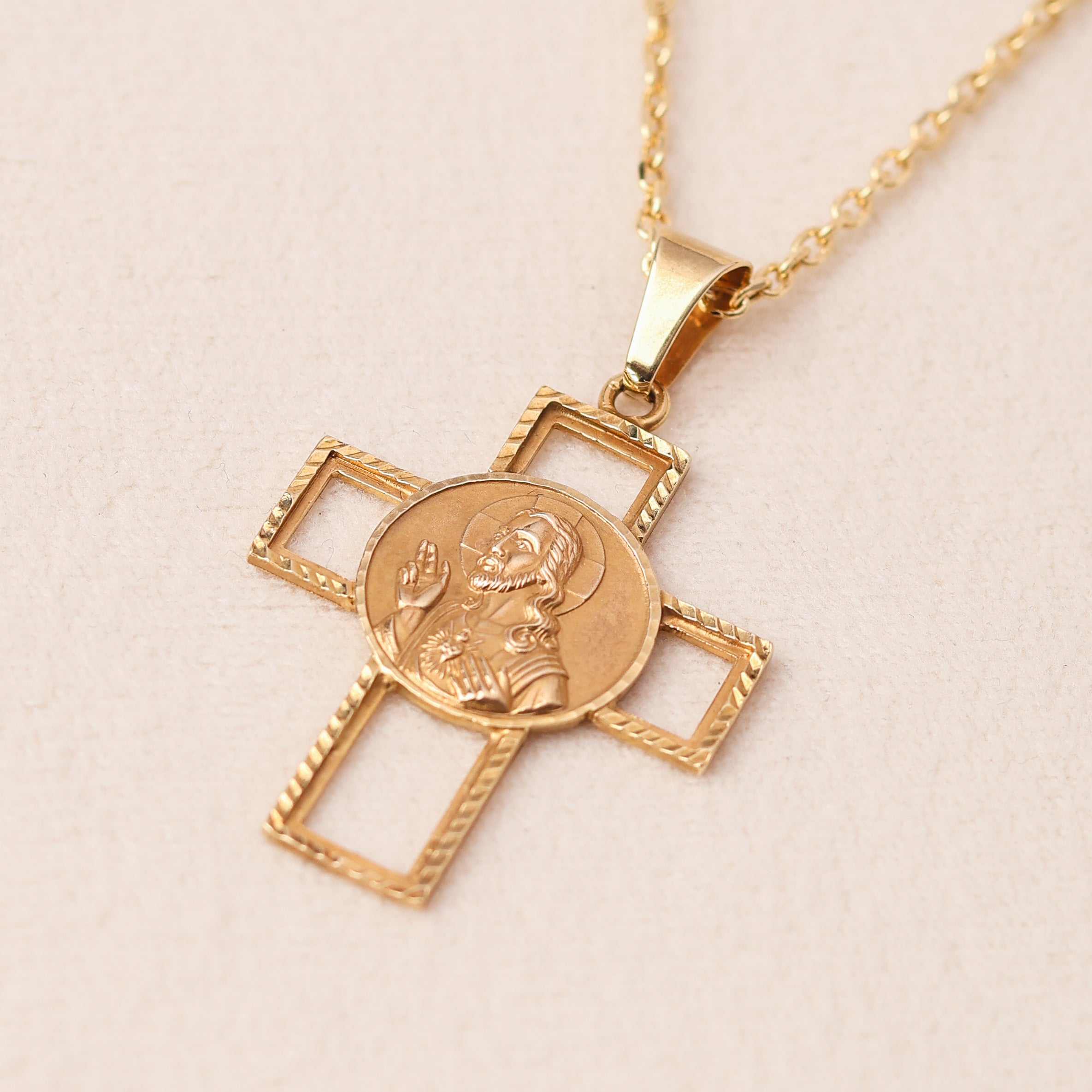Sacred Heart Cross Pendant