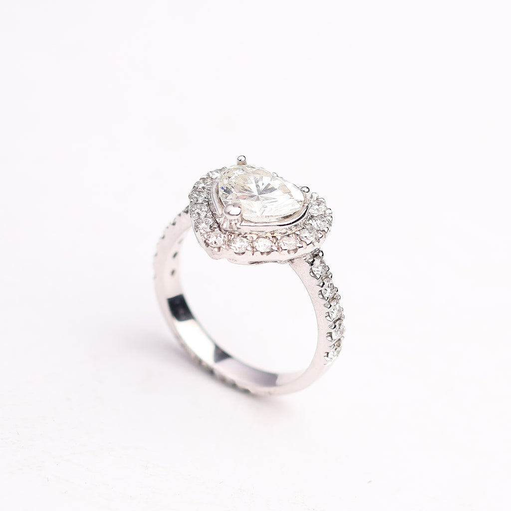 Heart Halo Engagement Ring