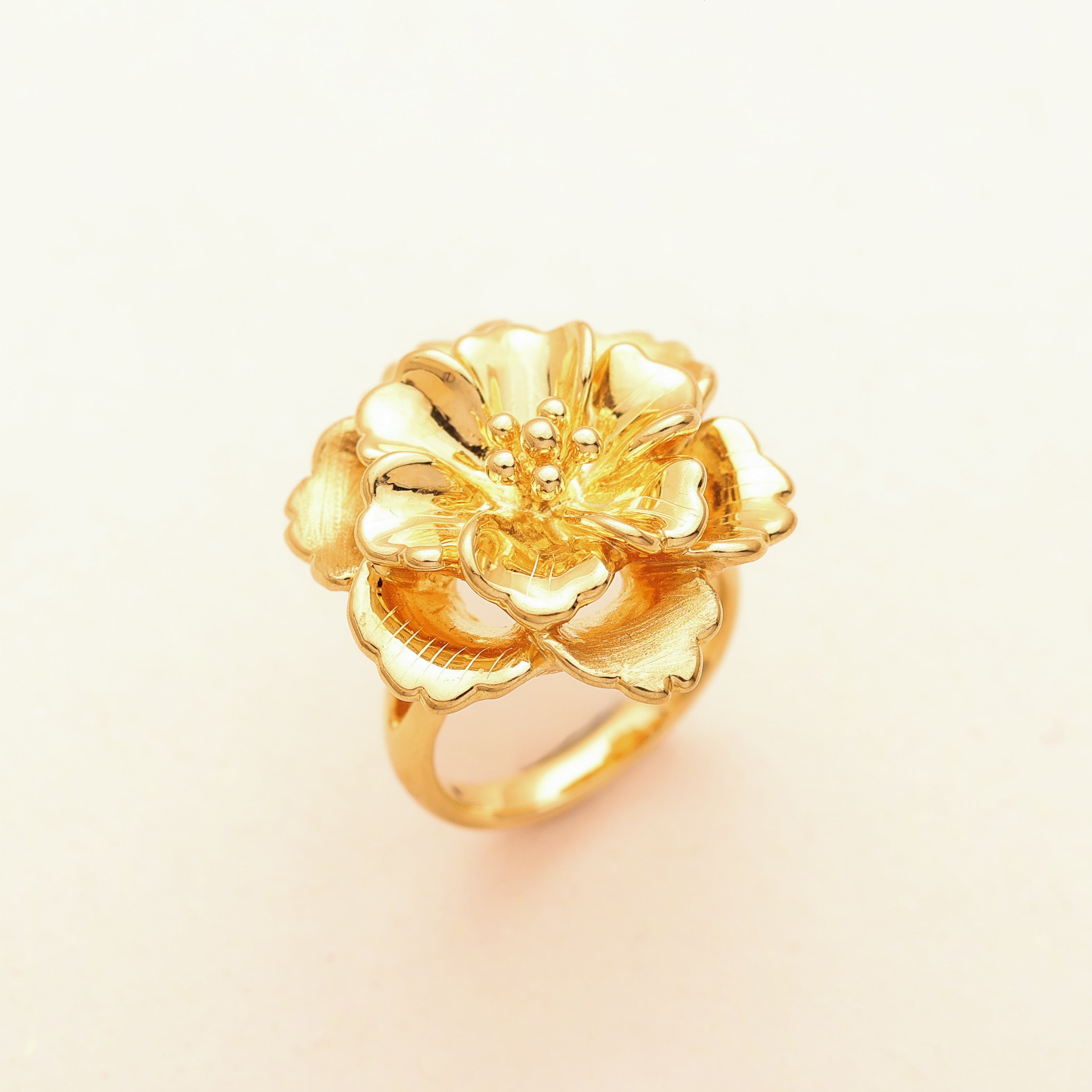 Golden Peony Ring