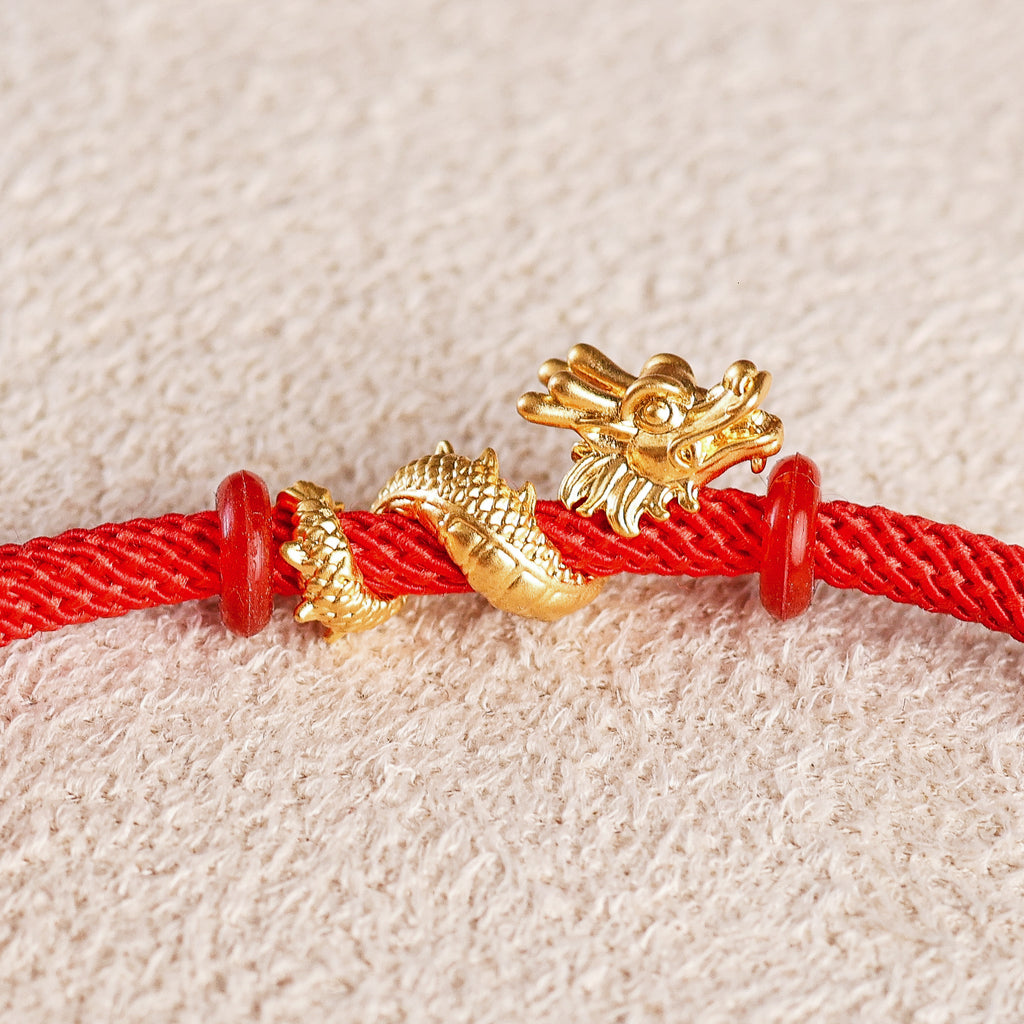 Dragon Charm on Red String Bracelet