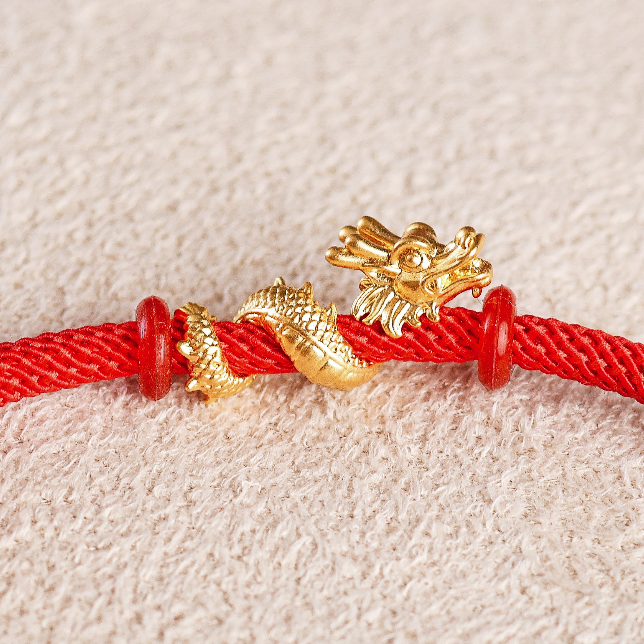 Dragon Charm on Red String Bracelet