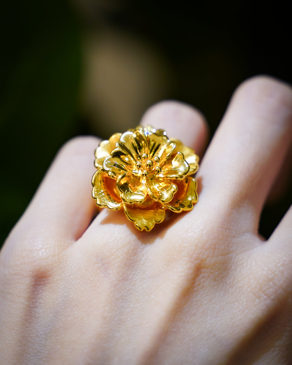 Golden Peony Ring