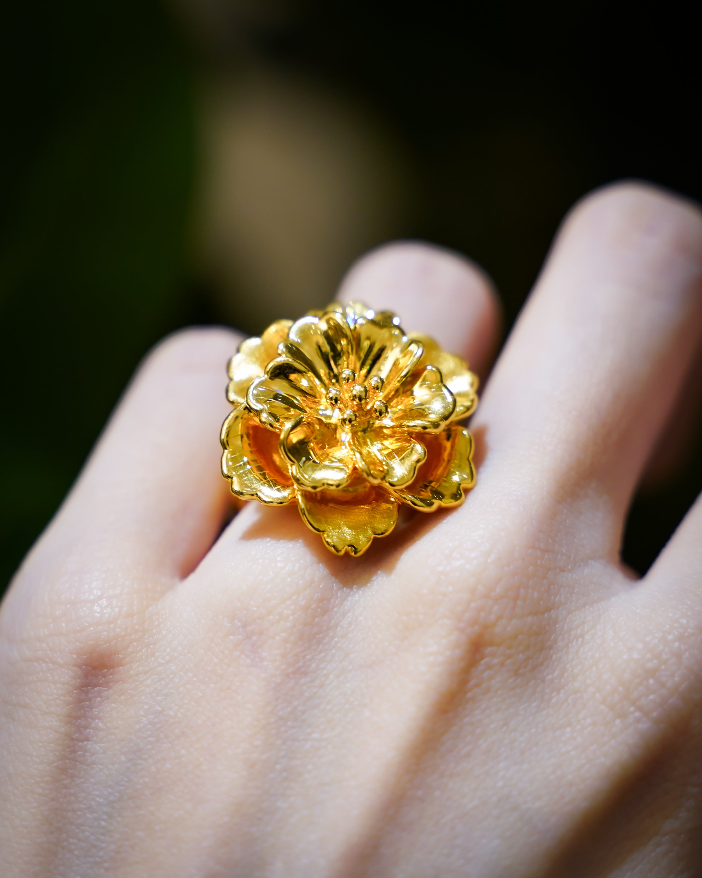 Golden Peony Ring