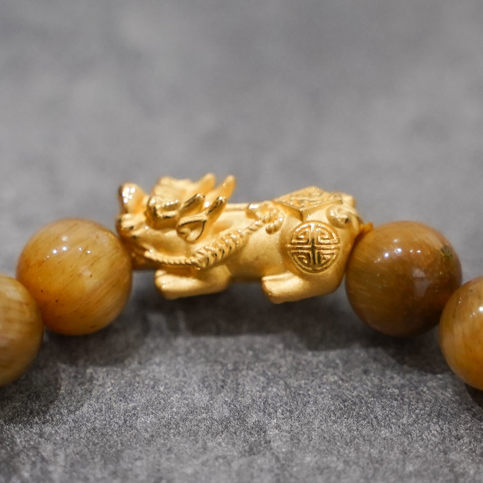 Pi Yao and Yellow Tiger’s Eye Charm Bracelet