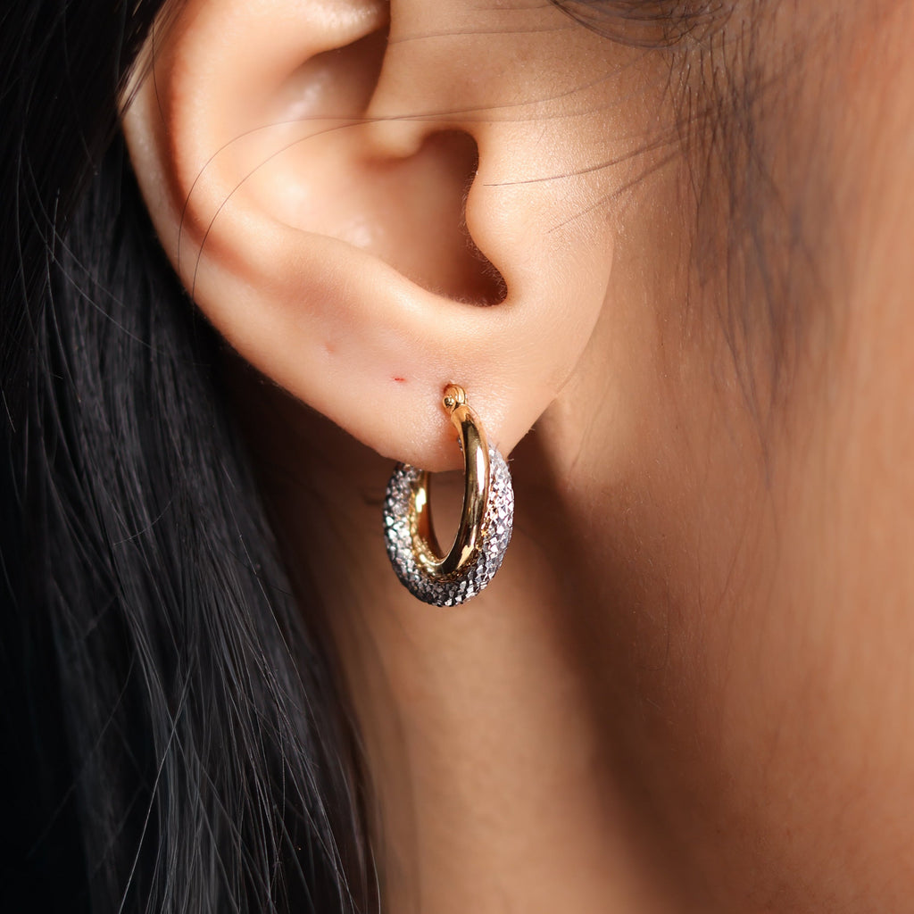Two-Toned Hoop Earrings