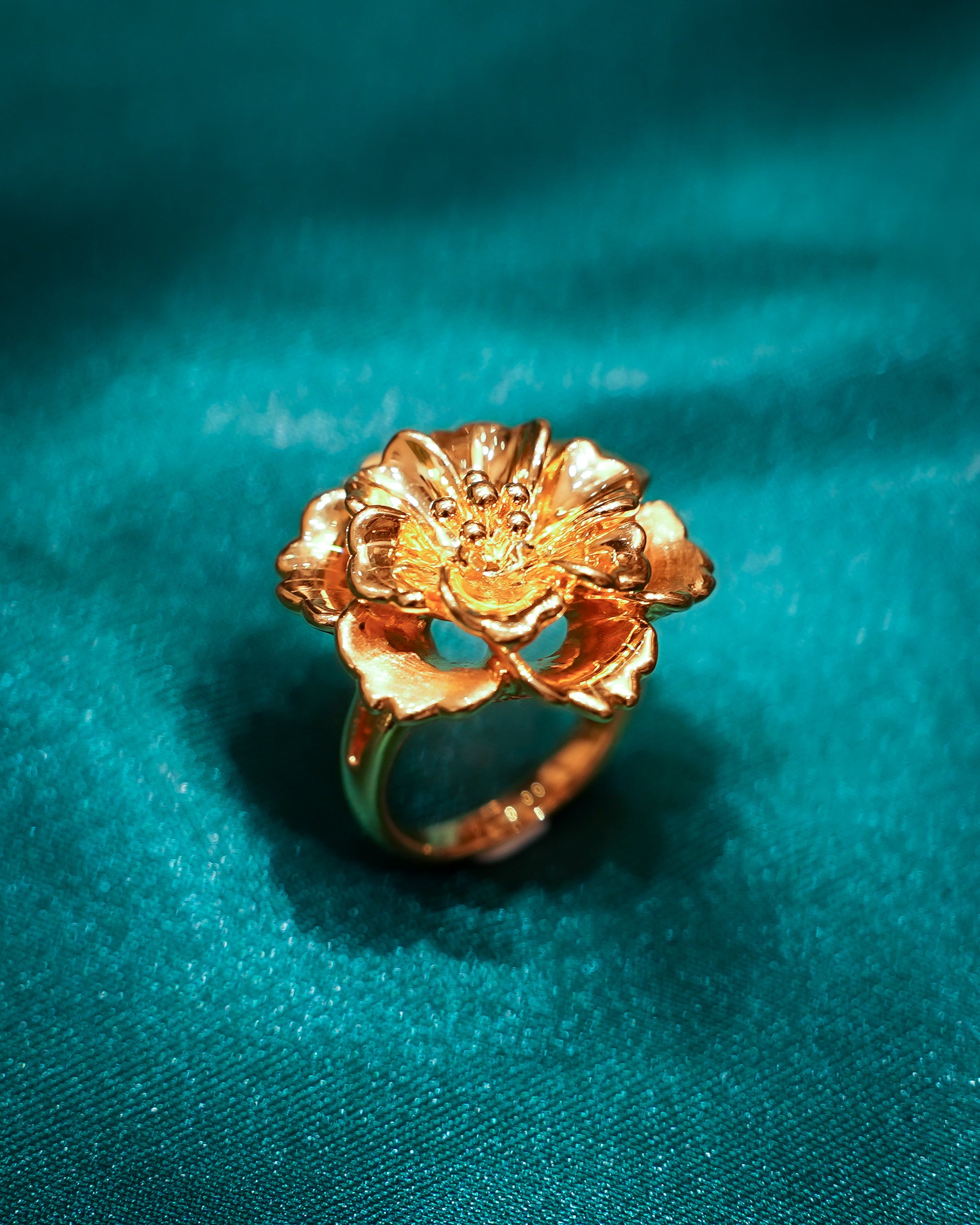 Golden Peony Ring