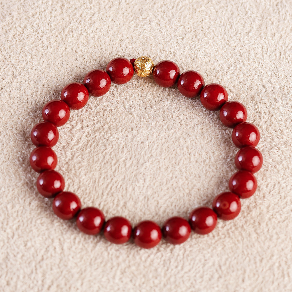 Fortune Ball Charm and Red Cinnabar Bracelet