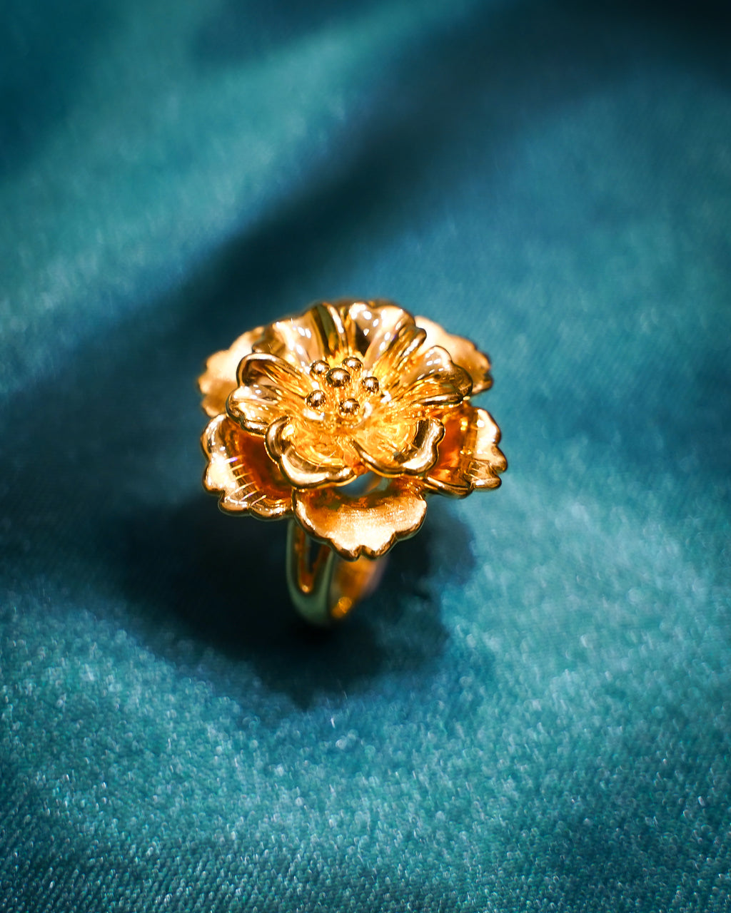 Golden Peony Ring