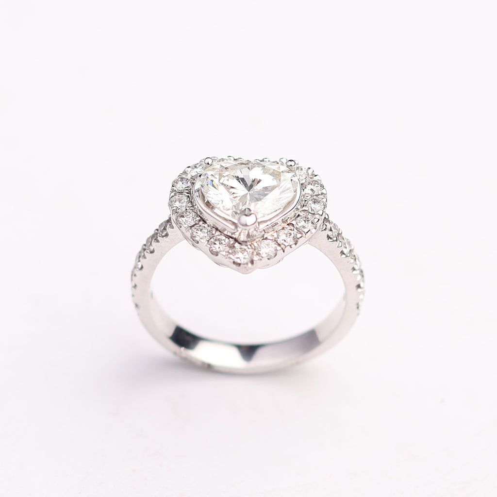 Heart Halo Engagement Ring