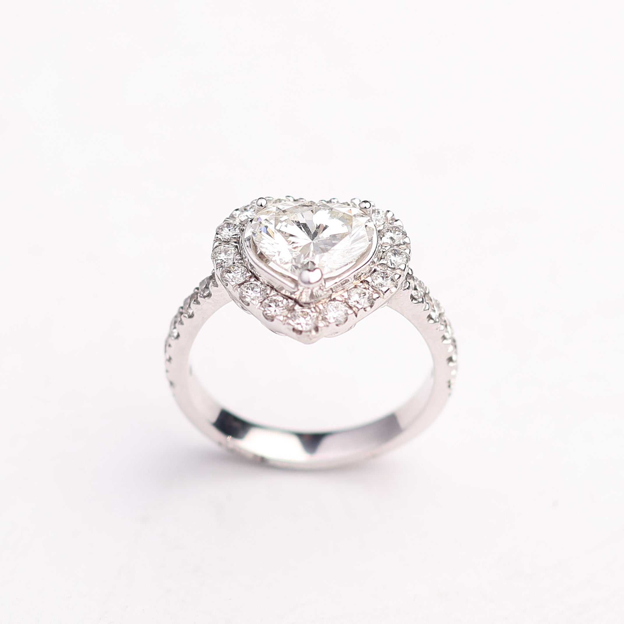Heart Halo Engagement Ring