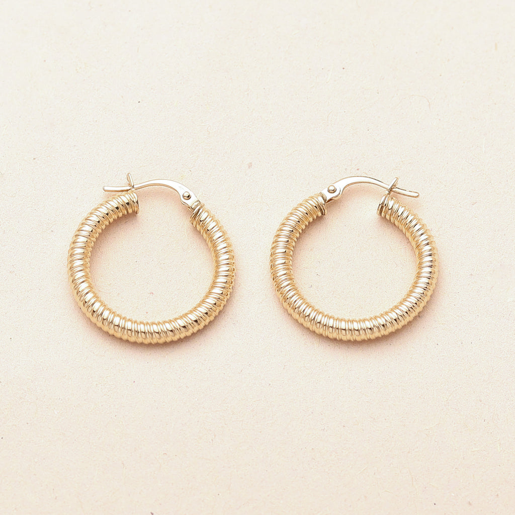 Ribbed Hoop Earrings
