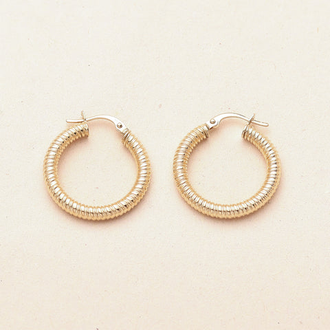 Ribbed Hoop Earrings