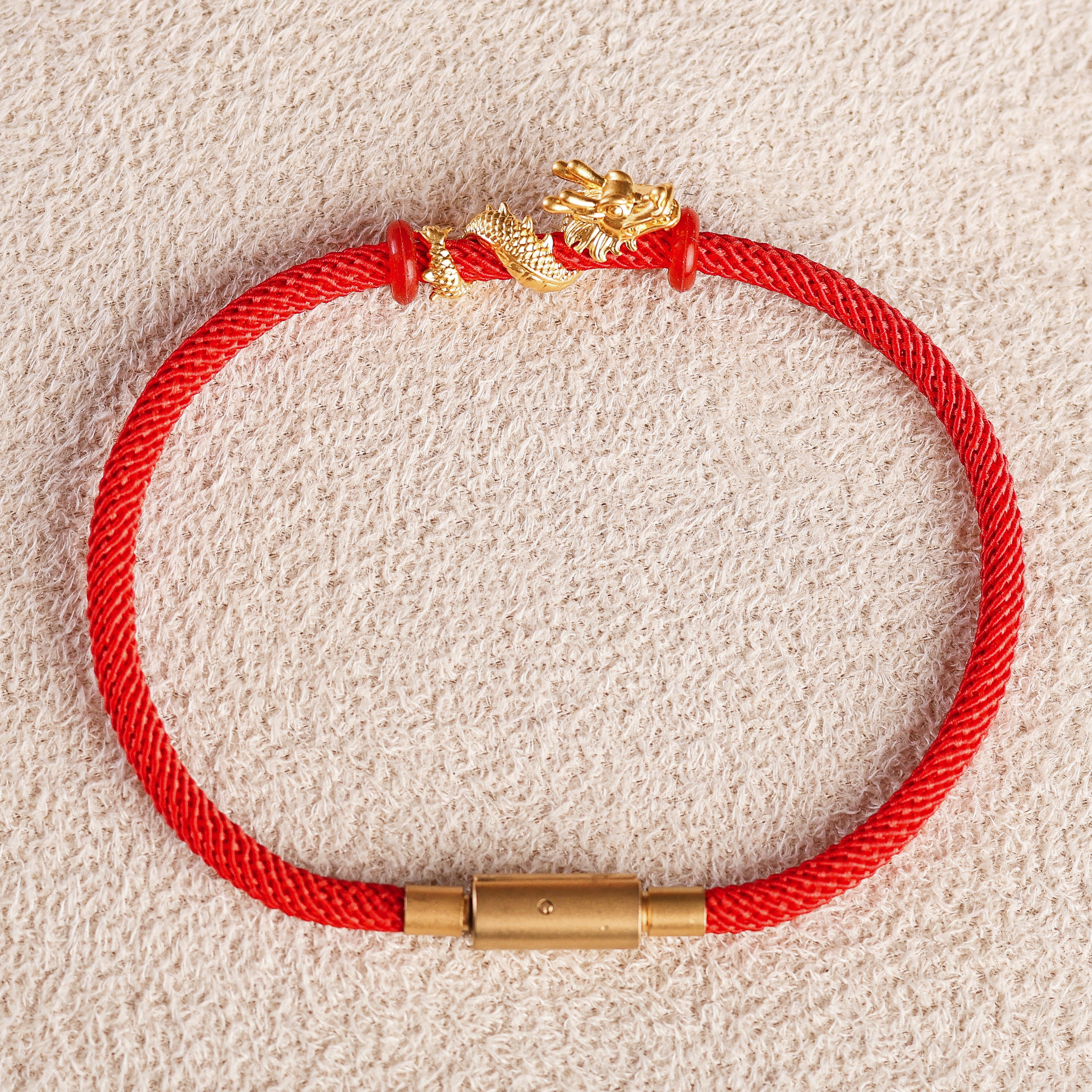 Dragon Charm on Red String Bracelet