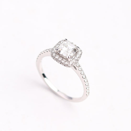 Asscher Halo Engagement Ring