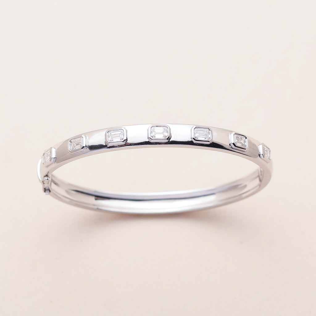 Emerald Cut Diamond Bangle