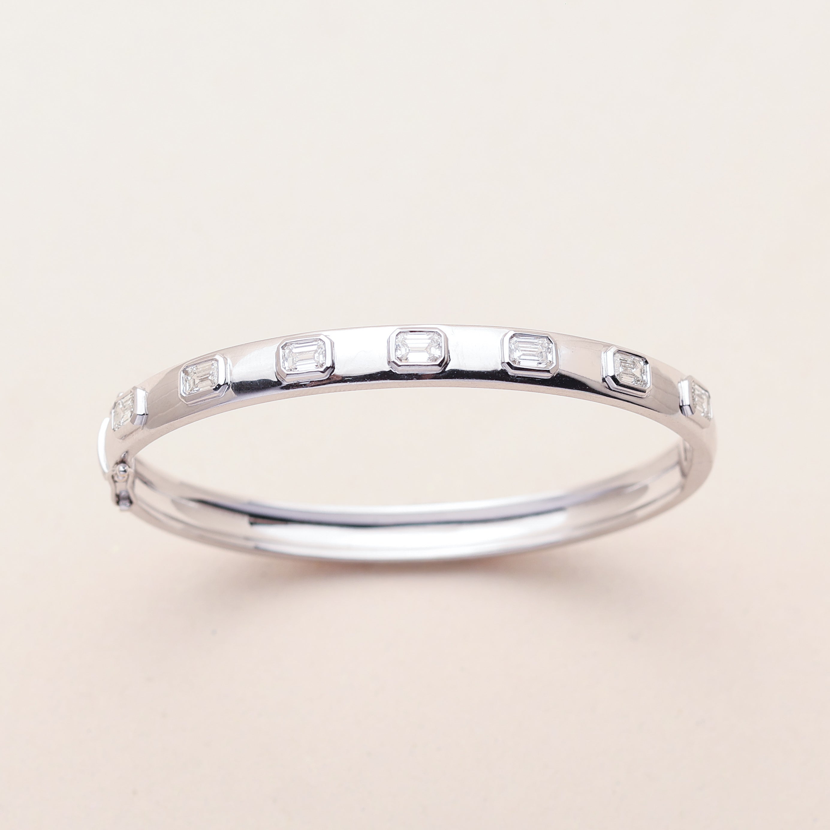 Emerald Cut Diamond Bangle