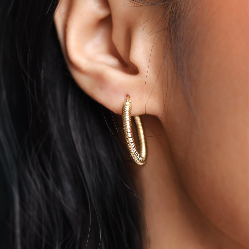 Ribbed Hoop Earrings