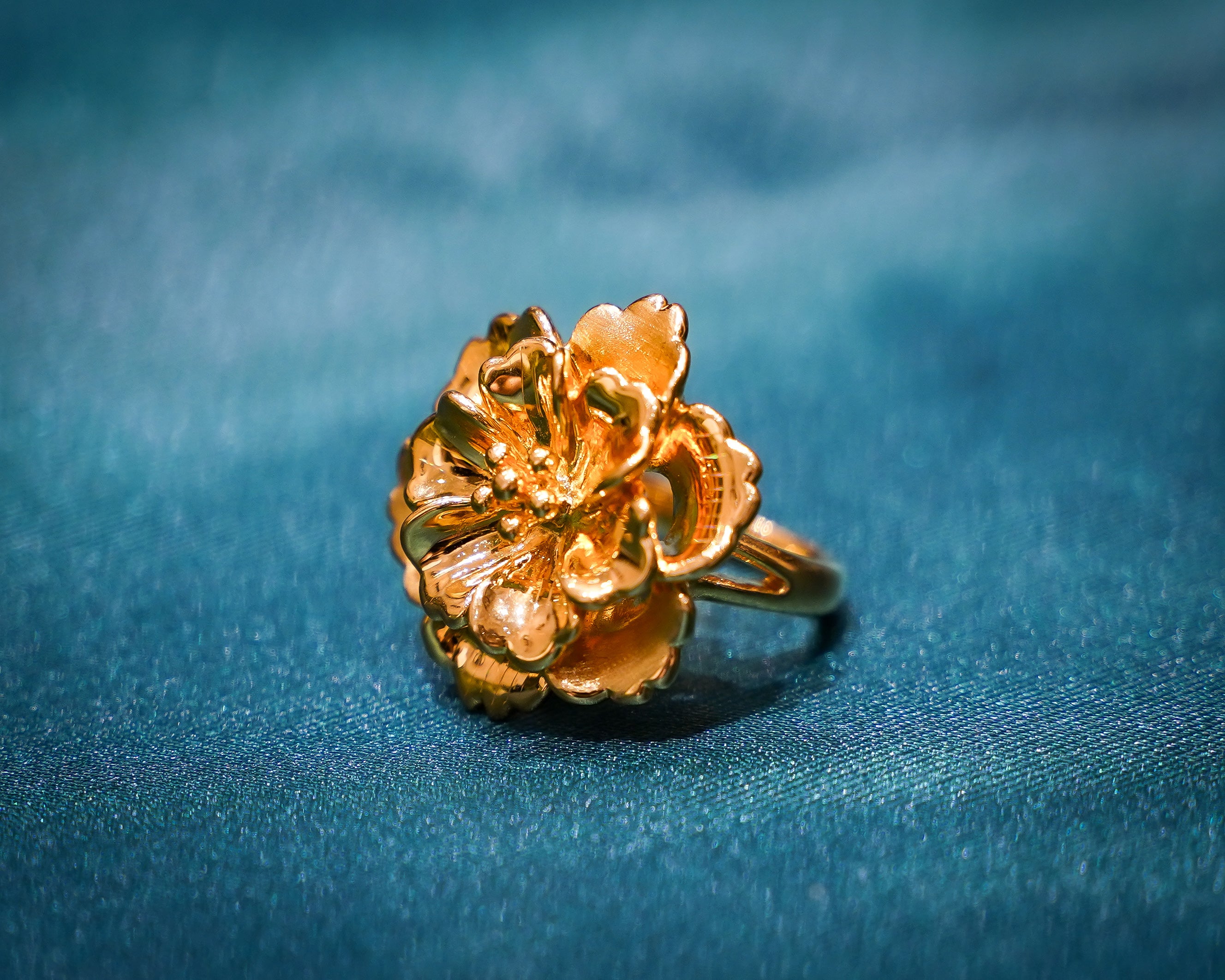 Golden Peony Ring