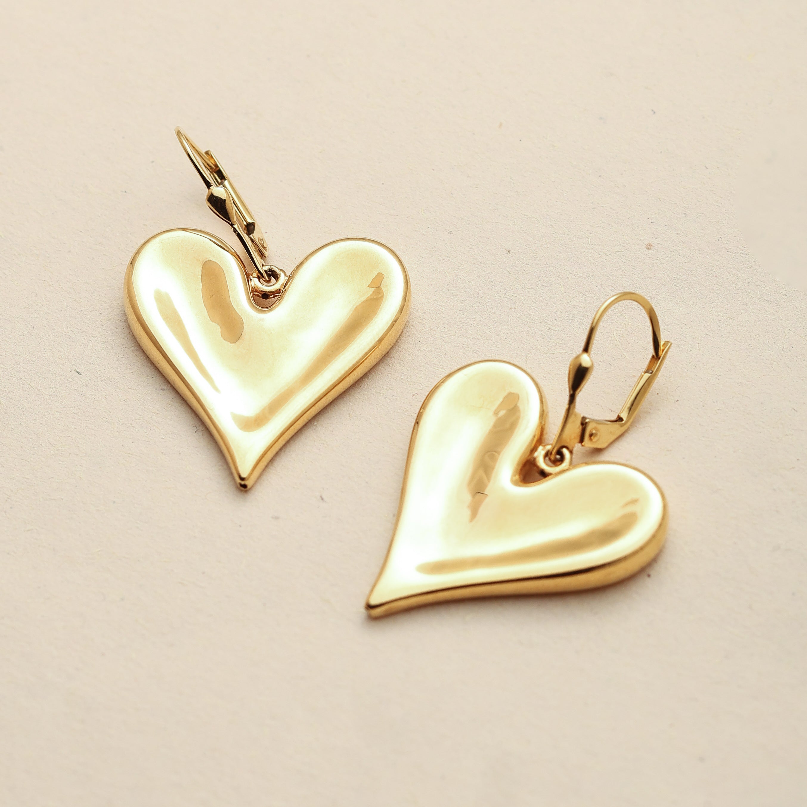Pillow Heart Drop Earrings