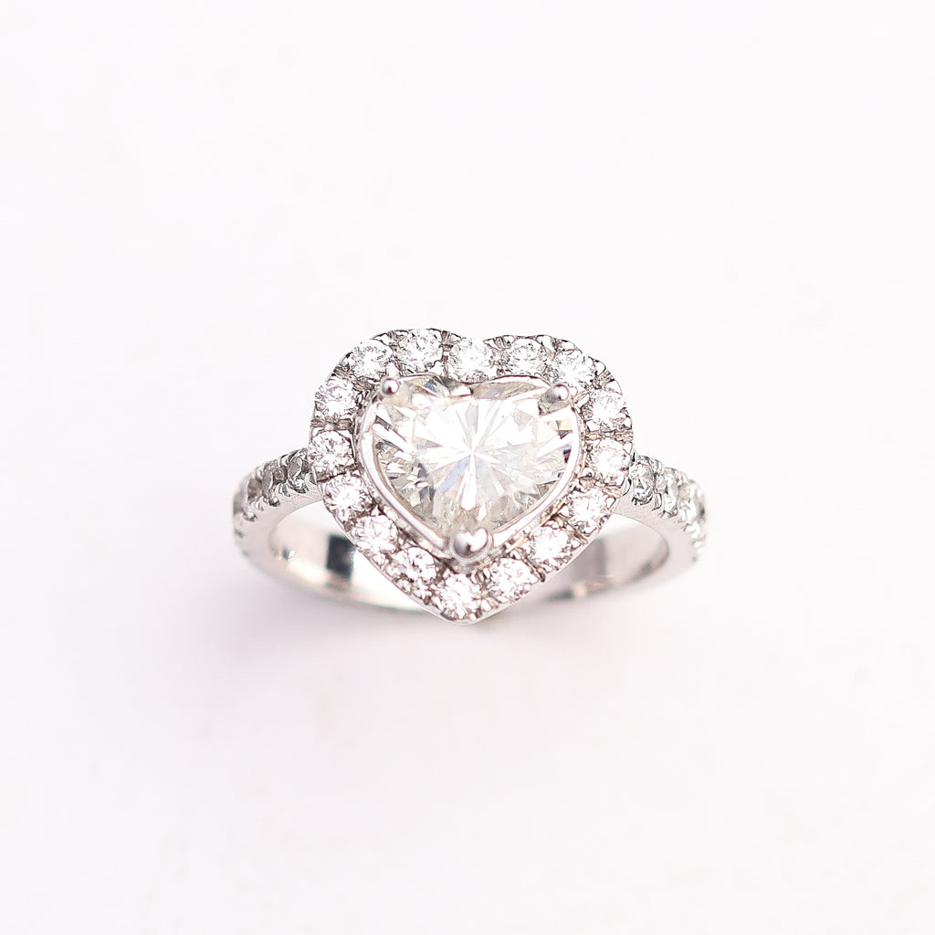 Heart Halo Engagement Ring