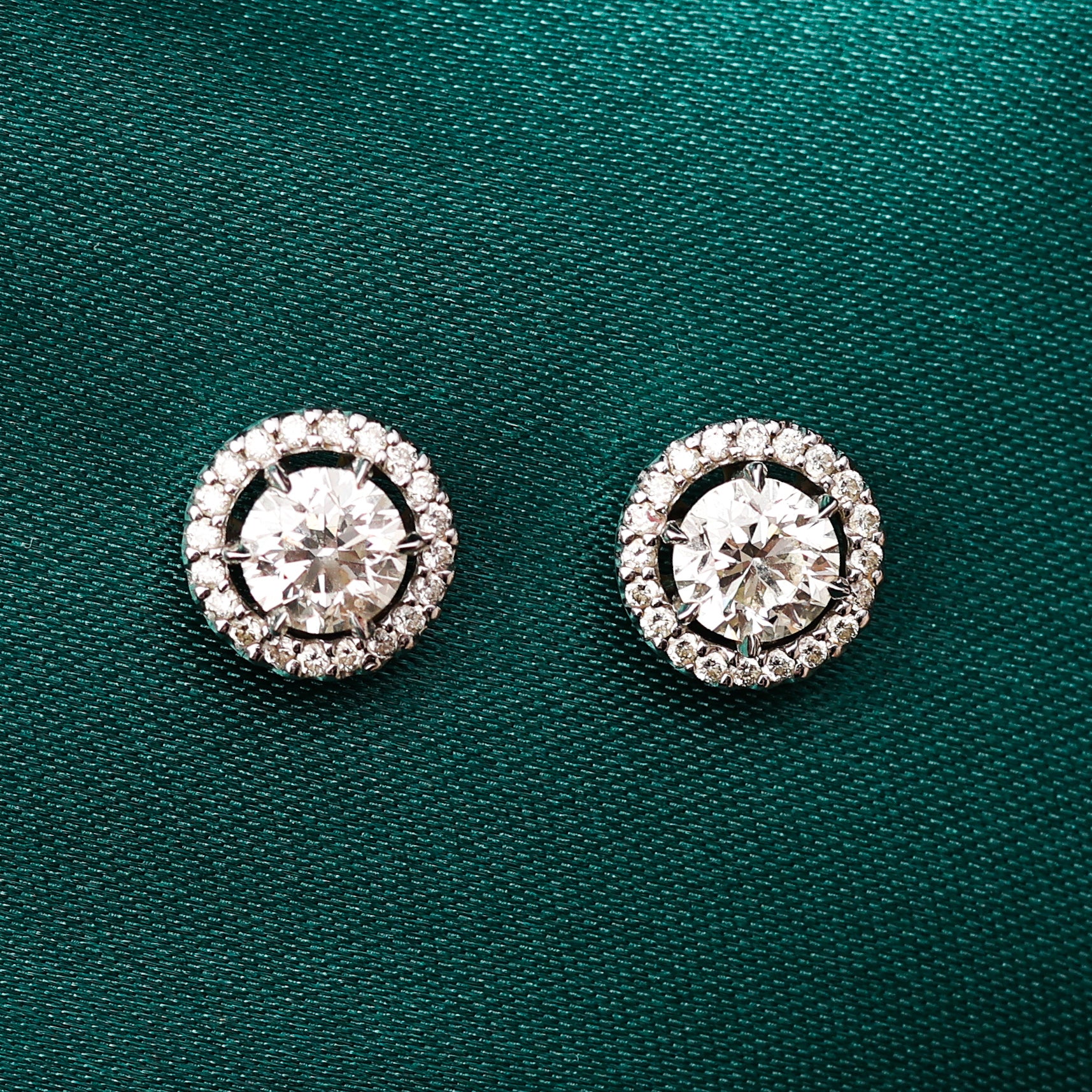 Classic Halo Diamond Stud Earrings