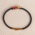 Dragon Charm on Black String Bracelet