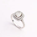 Double Halo Cushion Engagement Ring