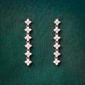 Diamond Floral Drop Earrings