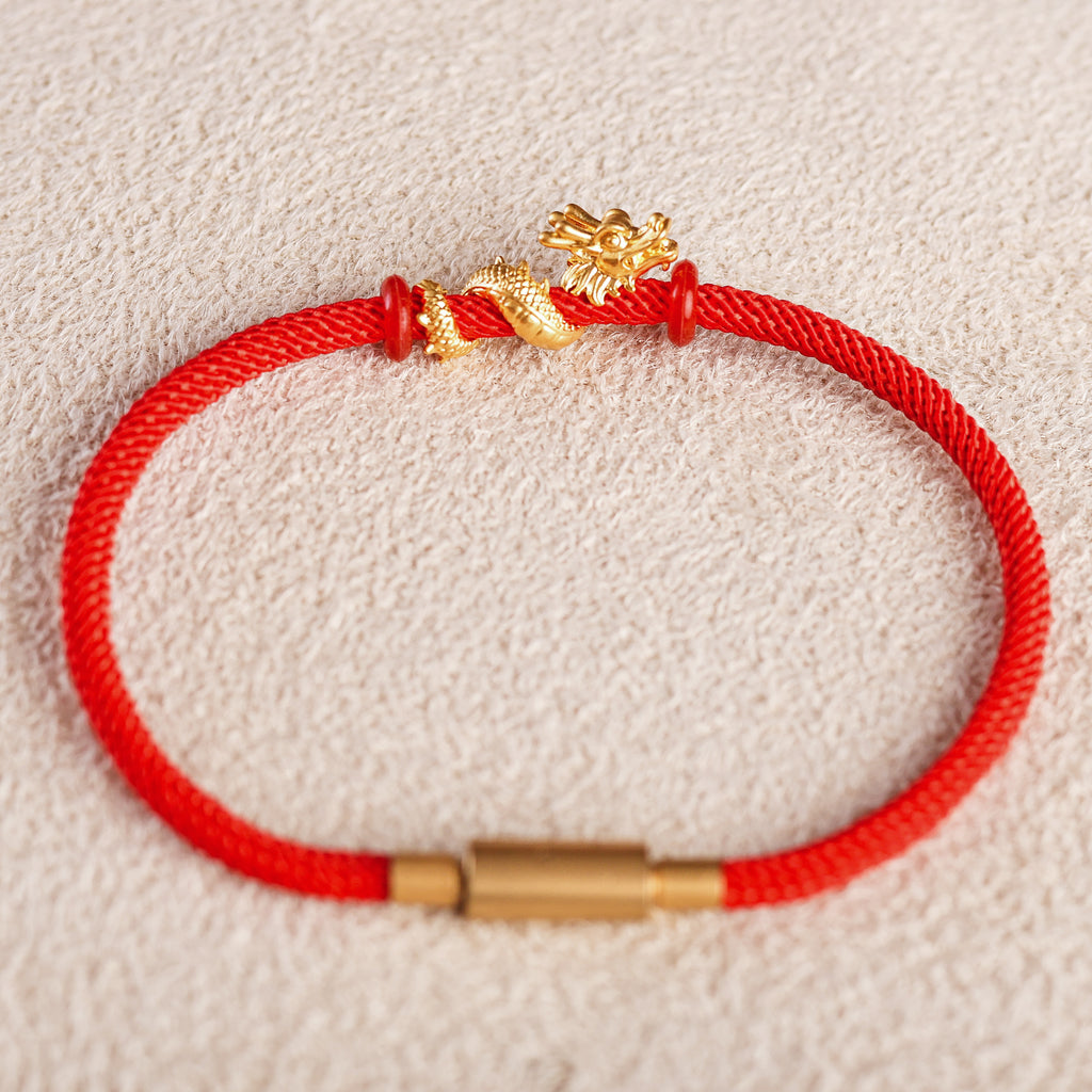 Dragon Charm on Red String Bracelet