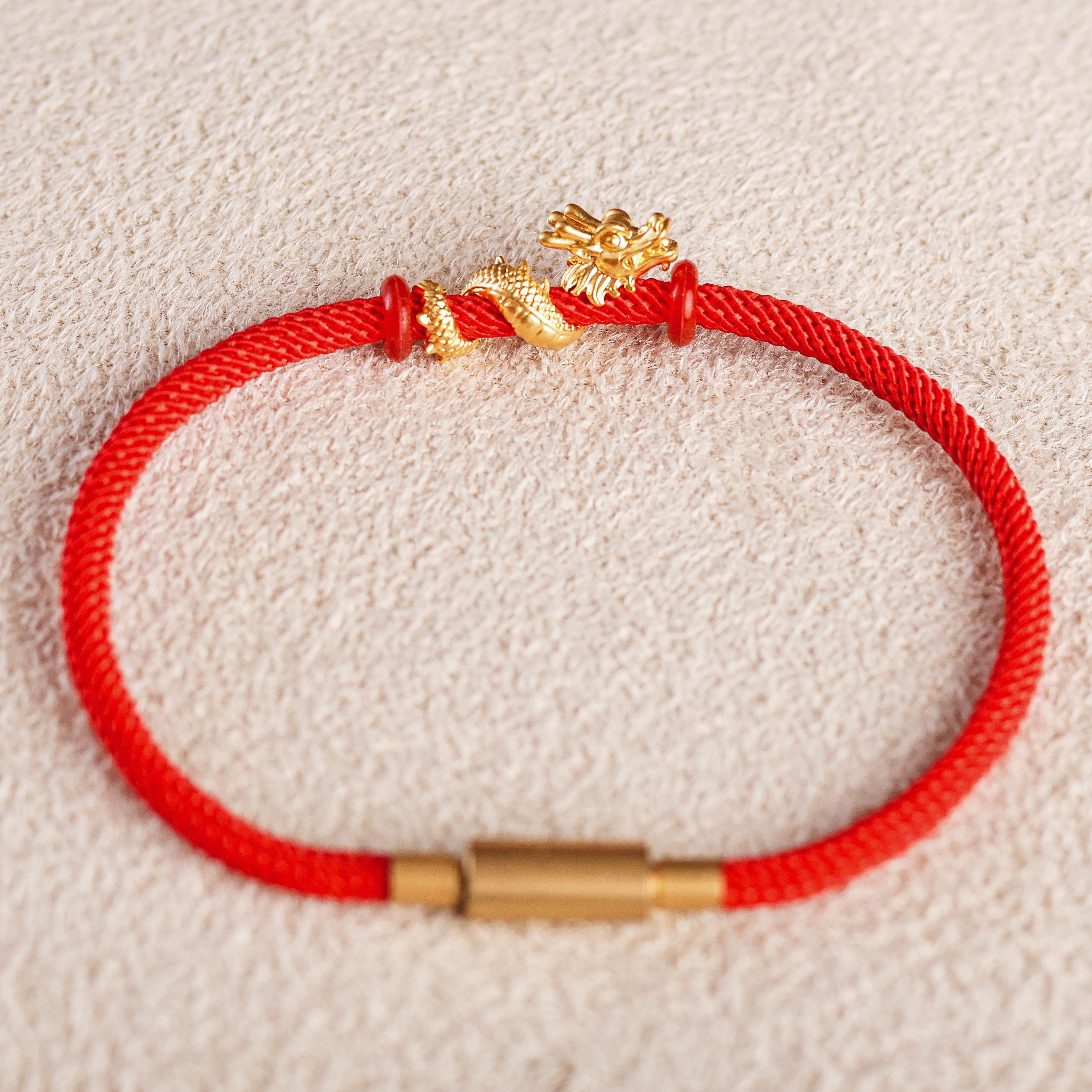 Dragon Charm on Red String Bracelet