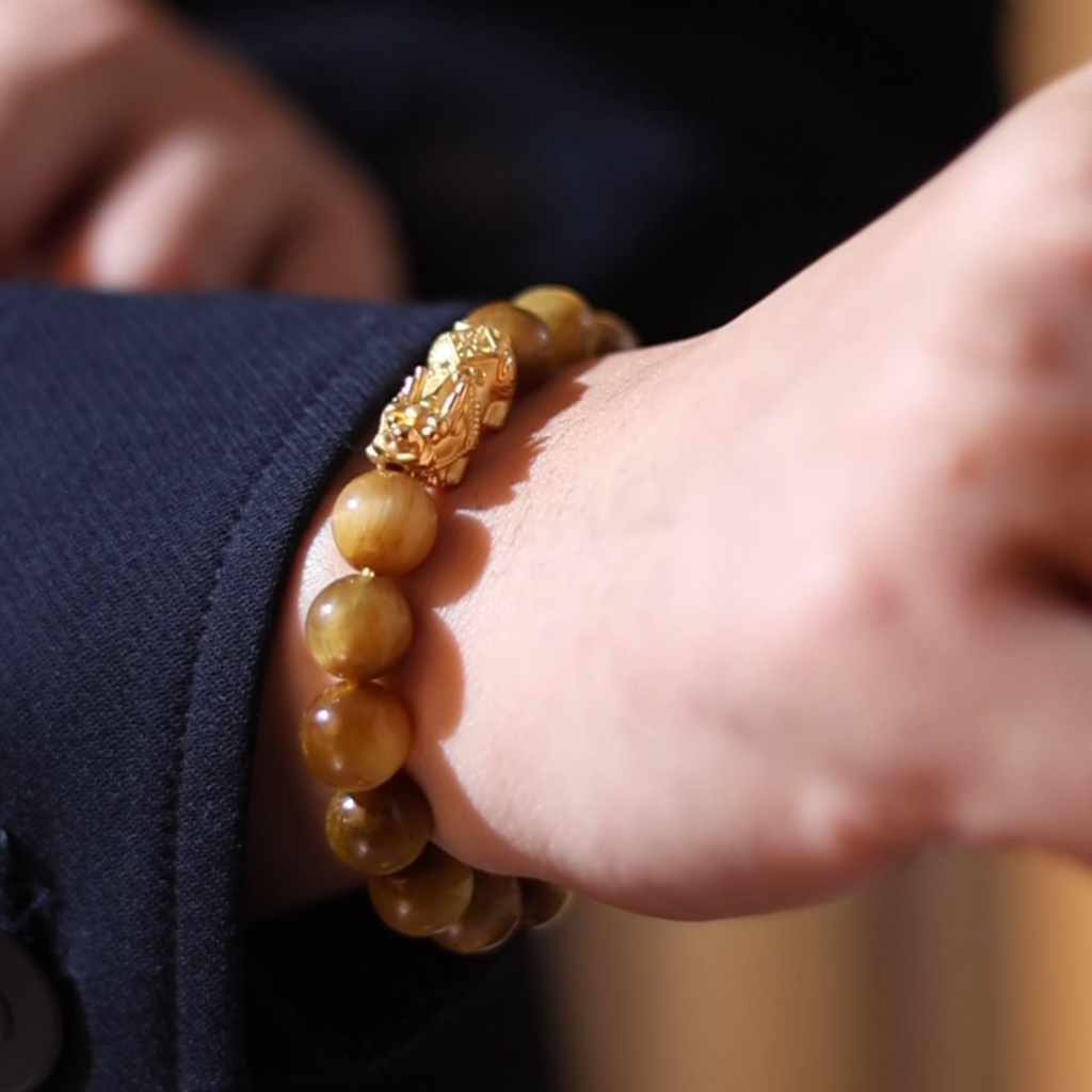 Pi Yao Charm and Yellow Tiger’s Eye Bracelet
