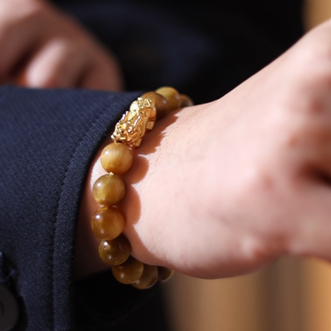 Pi Yao Charm and Yellow Tiger’s Eye Bracelet